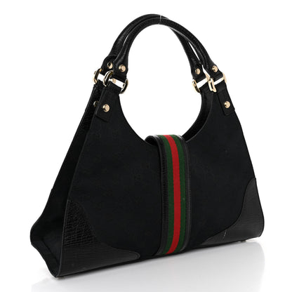 Gucci Monogram Web Junco Shoulder Bag Black 5 of 25