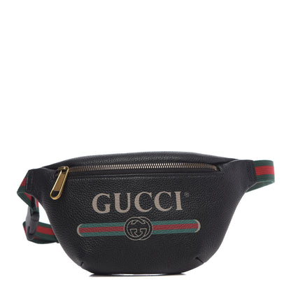 Gucci Grained Calfskin Small Logo Belt Bag Black 1 of 10