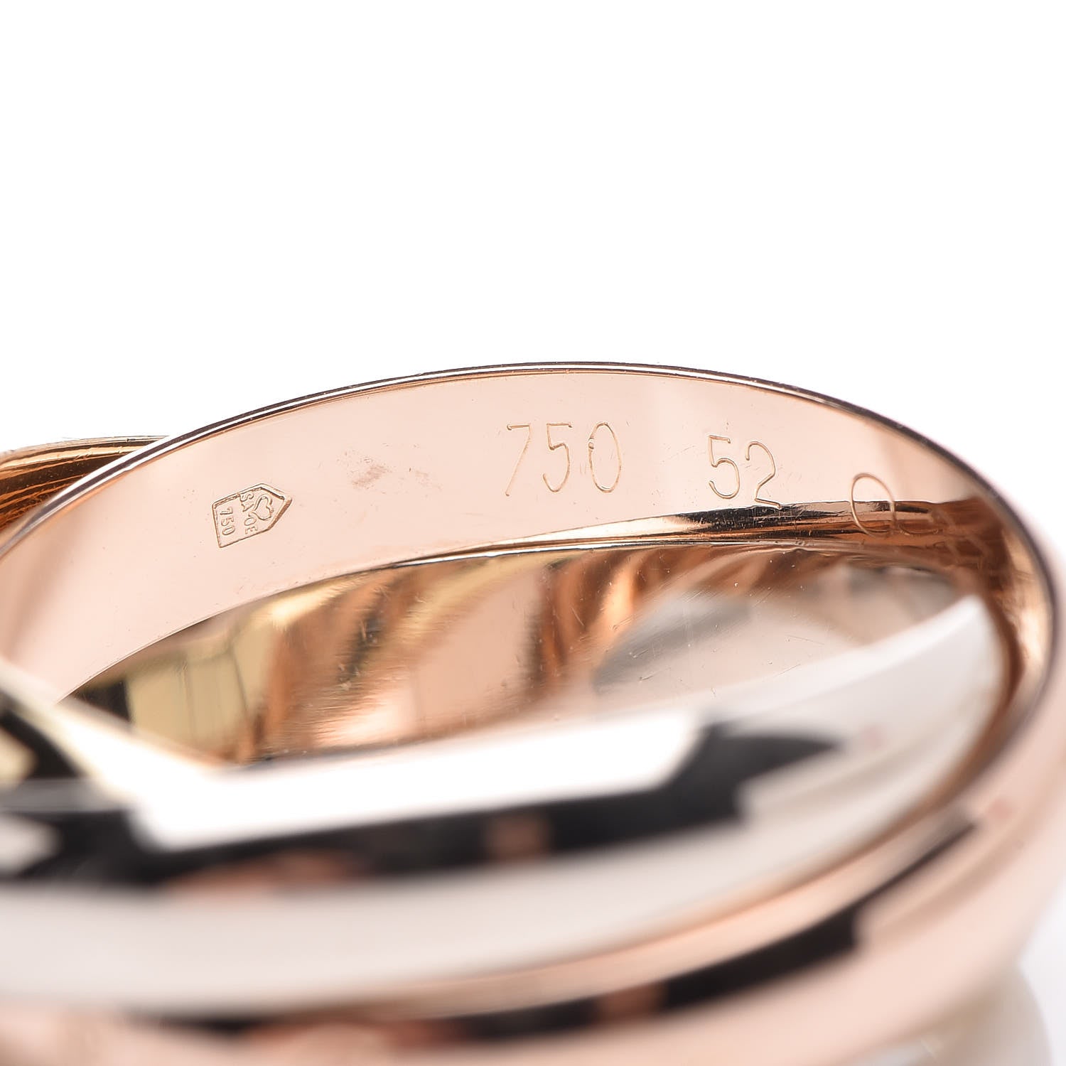 Cartier 18K Pink Yellow White Gold Classic Les Must De Trinity Ring 52 6 4 of 5