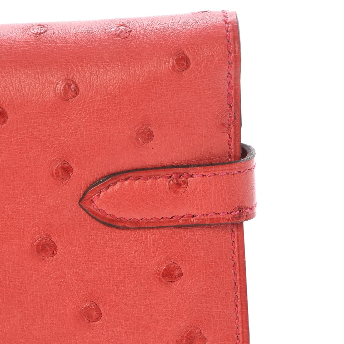 Ostrich Kelly Longue Wallet Bougainvillea