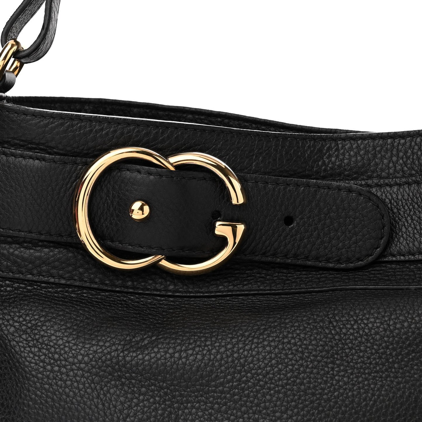 Pebbled Calfskin Large Ride Shoulder Bag Black