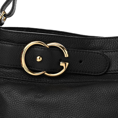 Gucci Pebbled Calfskin Large Ride Shoulder Bag Black 7 of 11