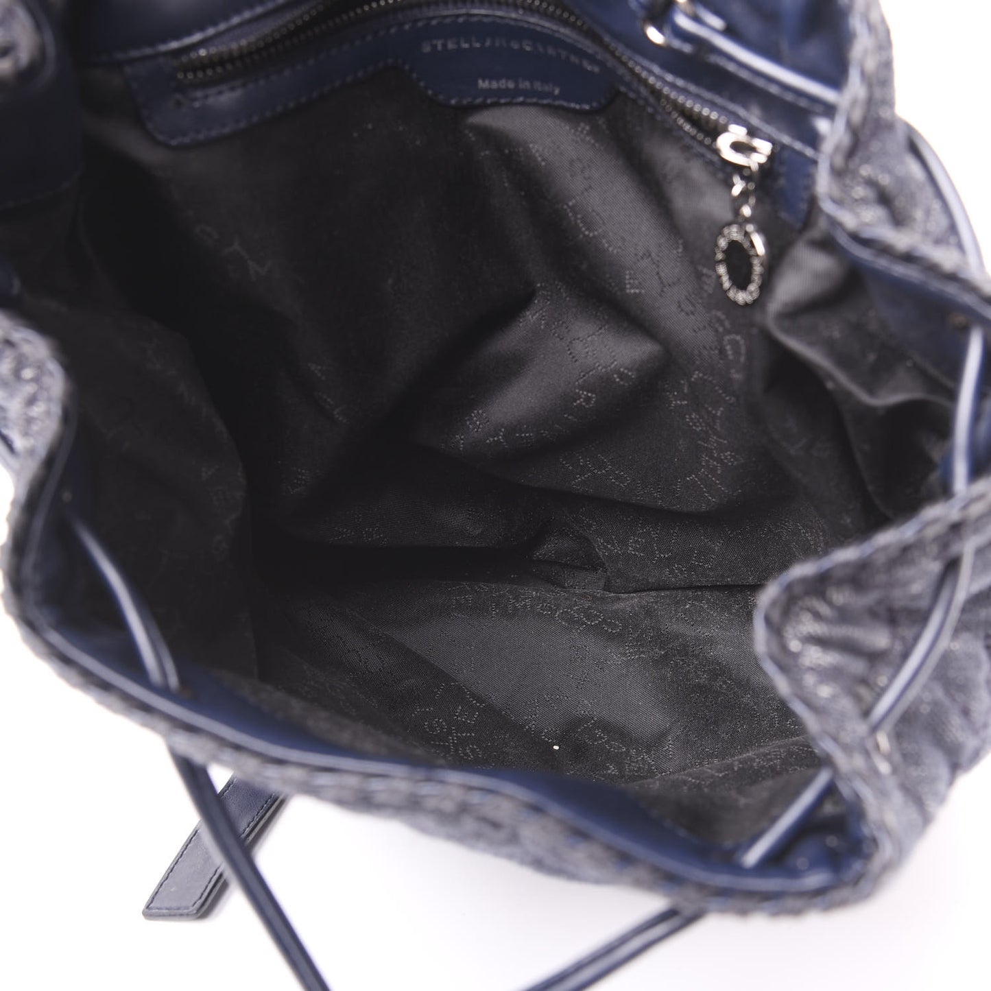 Denim Quilted Falabella Backpack Blue