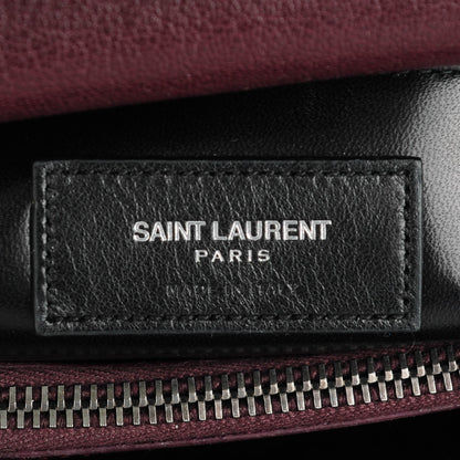 Saint Laurent Sheepskin Matelasse Chevron Monogram Medium College Bag Amaranto 6 of 7