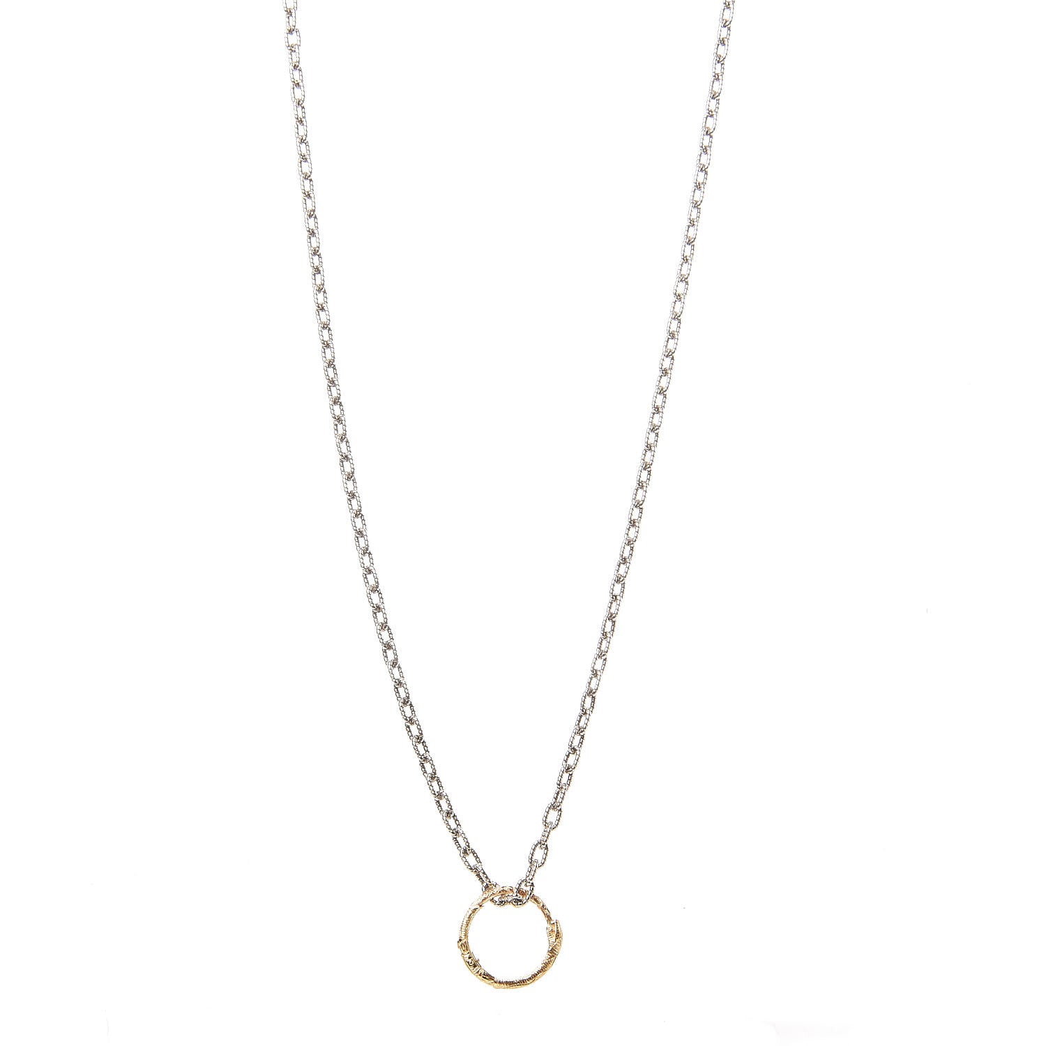 Gucci Sterling Silver 18K Yellow Gold Ouroboros Snake Ring Necklace 1 of 7