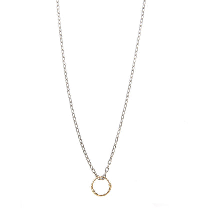 Gucci Sterling Silver 18K Yellow Gold Ouroboros Snake Ring Necklace 1 of 7