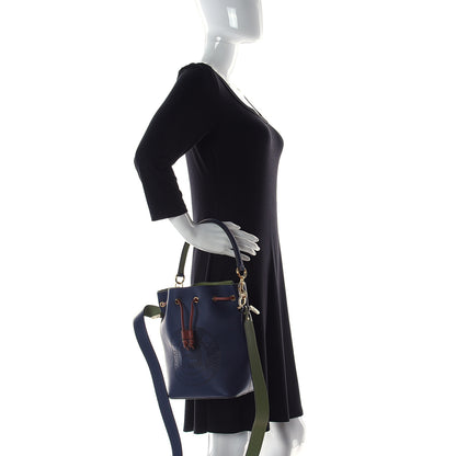Fendi Vitello Grace F is Fendi Stamp Patch Perforated Small Mon Tresor Bucket Bag Blueberry 5 of 13