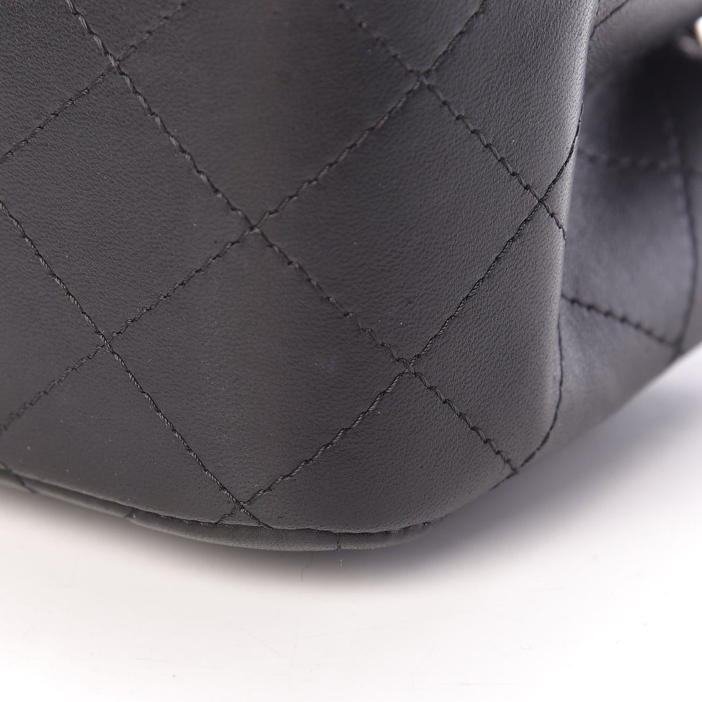 Lambskin Quilted Mini Square Flap Black