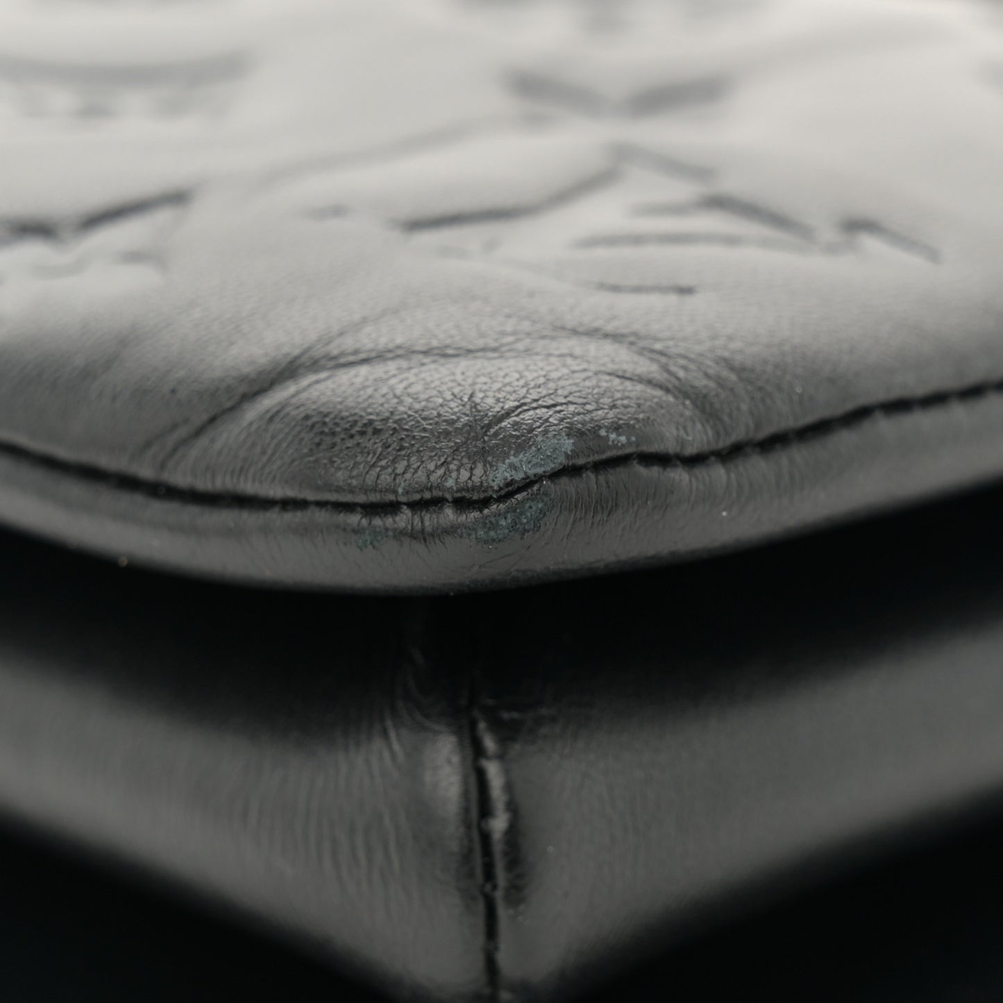 Lambskin Embossed Monogram Coussin BB Black