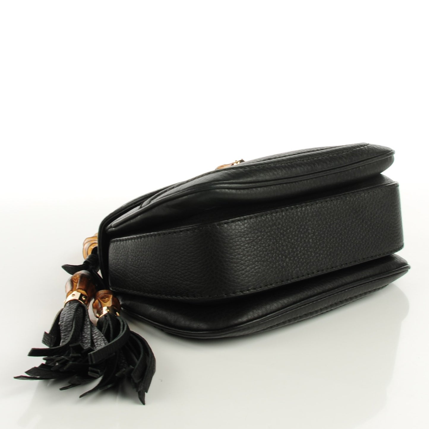 Cellarius Calfskin Small New Bamboo Top Handle Bag Black