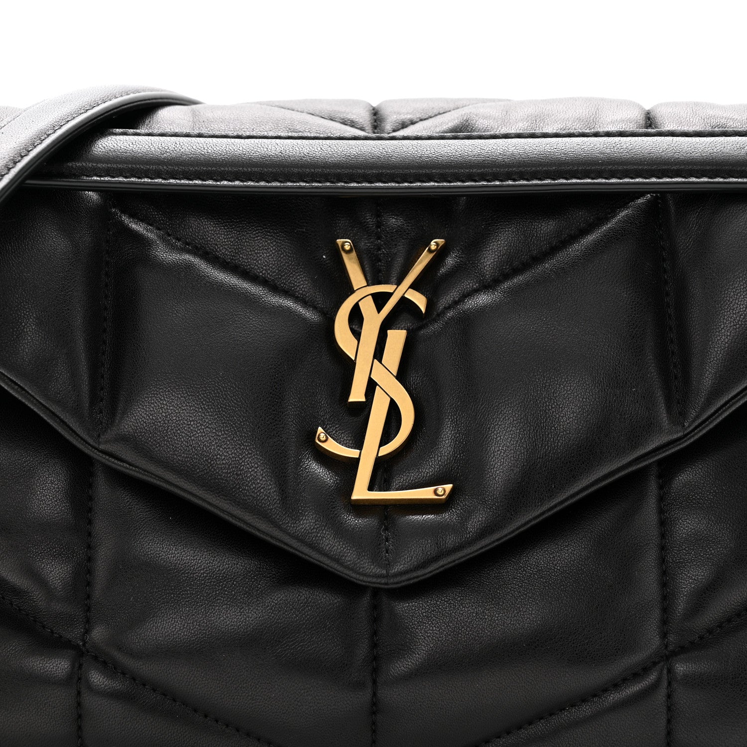 Saint Laurent Lambskin Quilted Small Loulou Puffer Monogram Chain Satchel Black 8 of 10