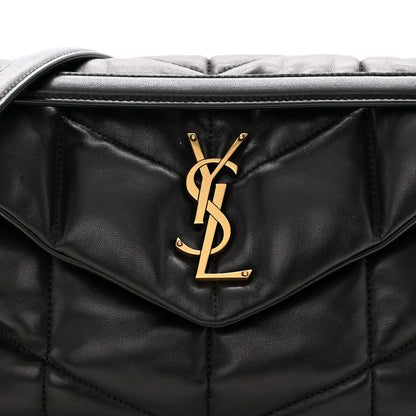 Saint Laurent Lambskin Quilted Small Loulou Puffer Monogram Chain Satchel Black 8 of 10