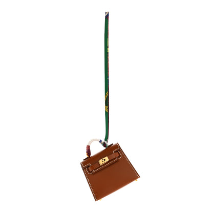 Hermes Tadelakt Mini Kelly Twilly Bag Charm Fauve 1 of 7