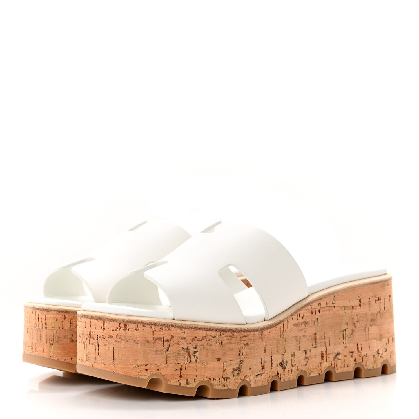 Calfskin Cork Eze 30 Sandals 36 White