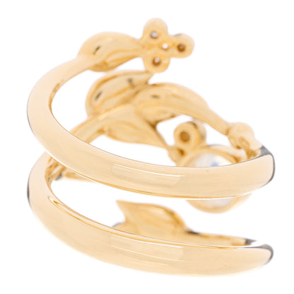 Temple St. Clair 18K Yellow Gold Diamond Moonstone Vine Wrap Ring 53 6.5 3 of 5