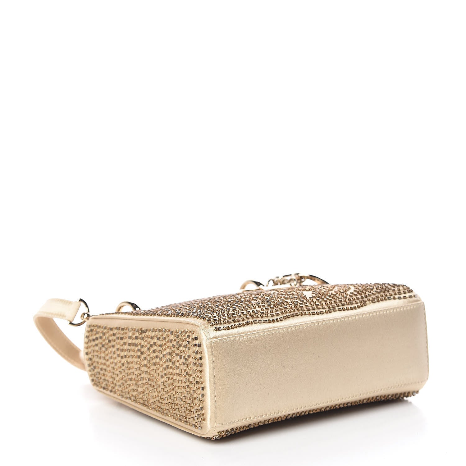 Christian Dior Satin Beaded Mini Lady Dior Gold 4 of 14