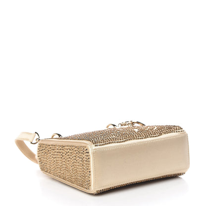 Christian Dior Satin Beaded Mini Lady Dior Gold 4 of 14