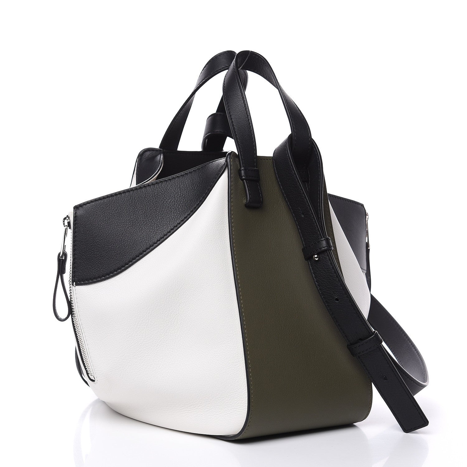 Loewe Calfskin Medium Hammock Shoulder Bag Khaki Green Soft White 3 of 11