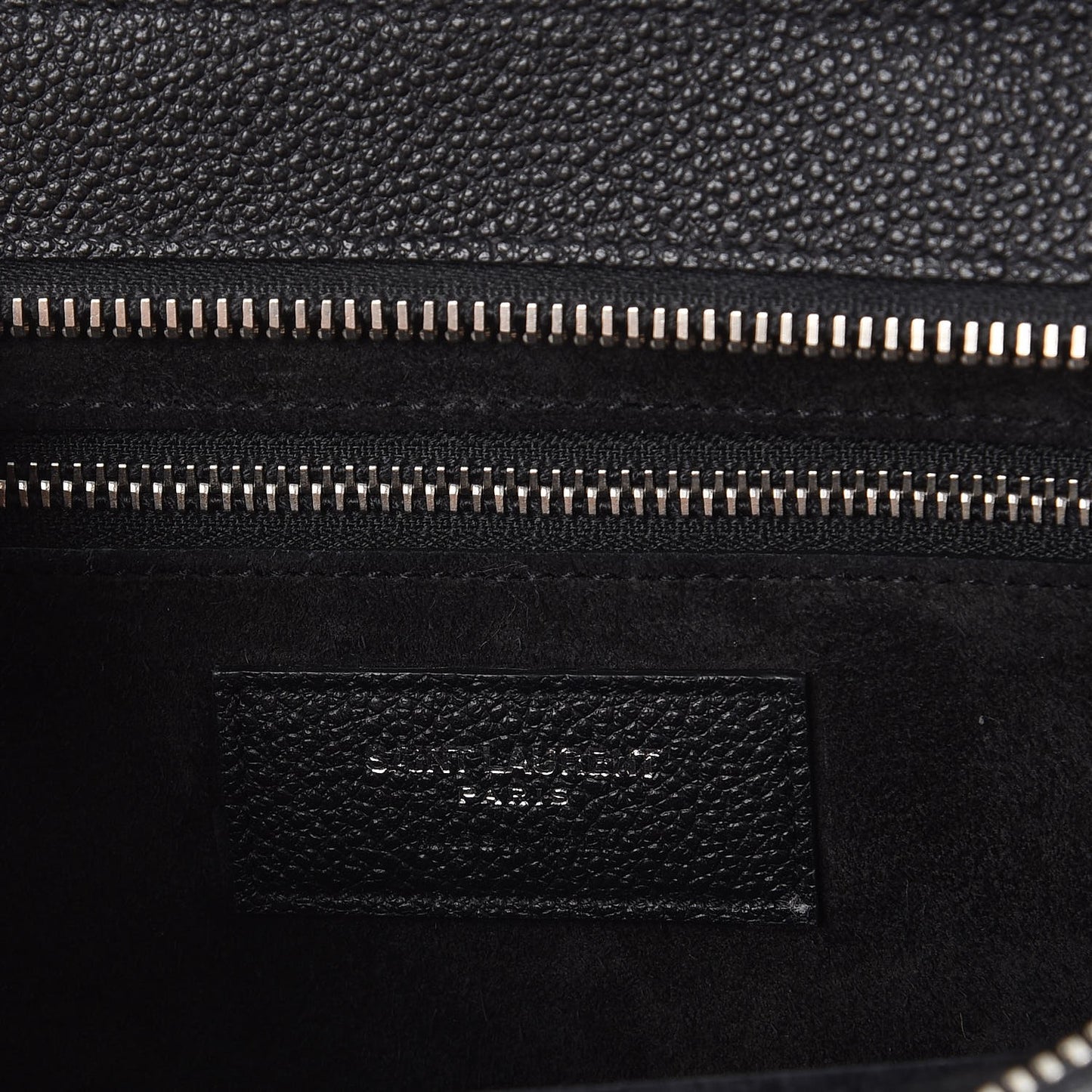Grained Calfskin Small Cabas Rive Gauche Black