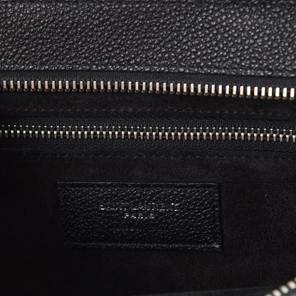Saint Laurent Grained Calfskin Small Cabas Rive Gauche Black 7 of 12