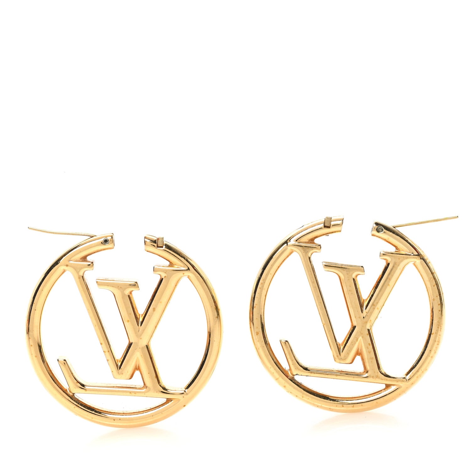 Louis Vuitton Metal Louise Hoop Earrings Gold 3 of 5