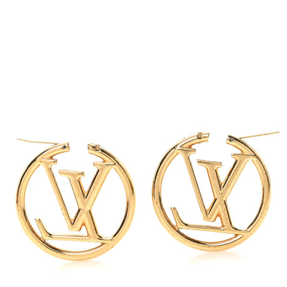 Louis Vuitton Metal Louise Hoop Earrings Gold 3 of 5
