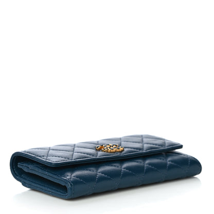 Chanel Lambskin Quilted Medium Chanel 19 Flap Wallet Dark Blue 4 of 12