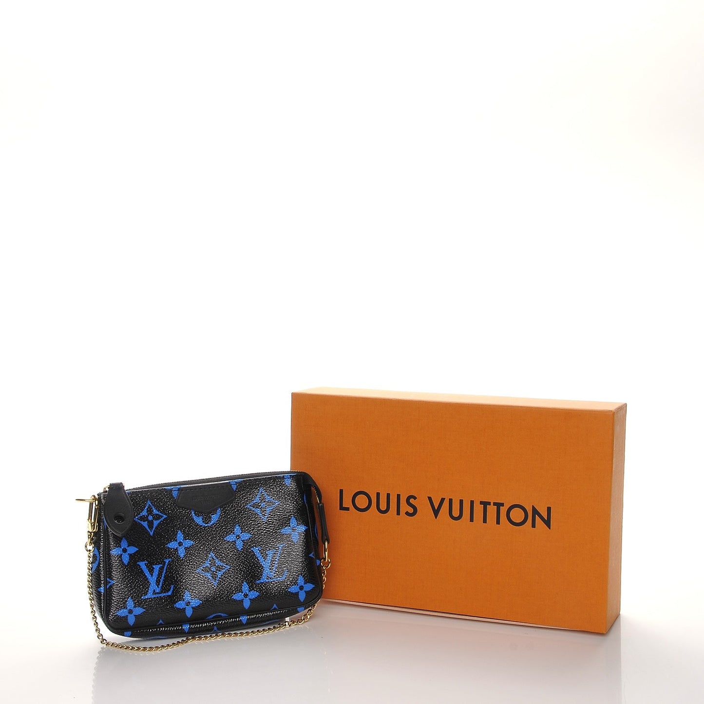 Colored Monogram Mini Pochette Accessories Blue Black