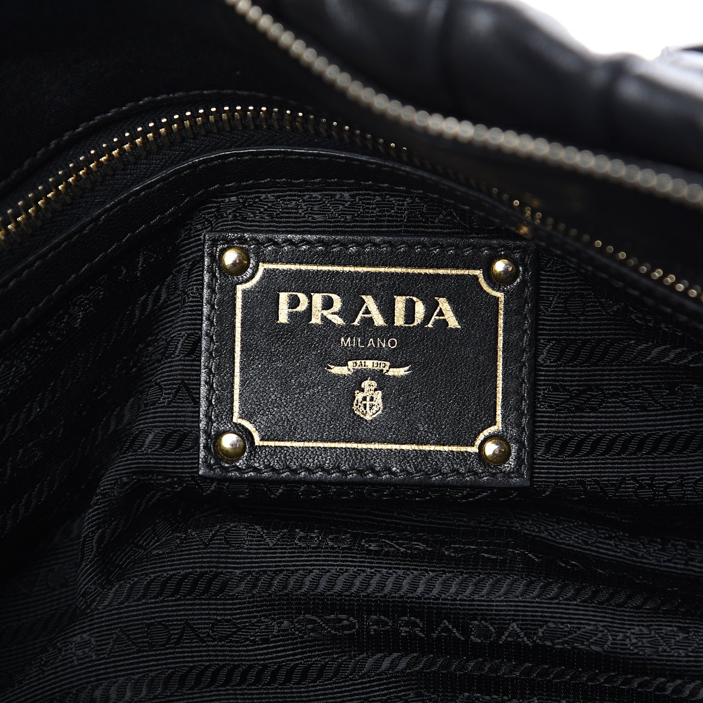 Nappa Gaufre Shopping Satchel Black