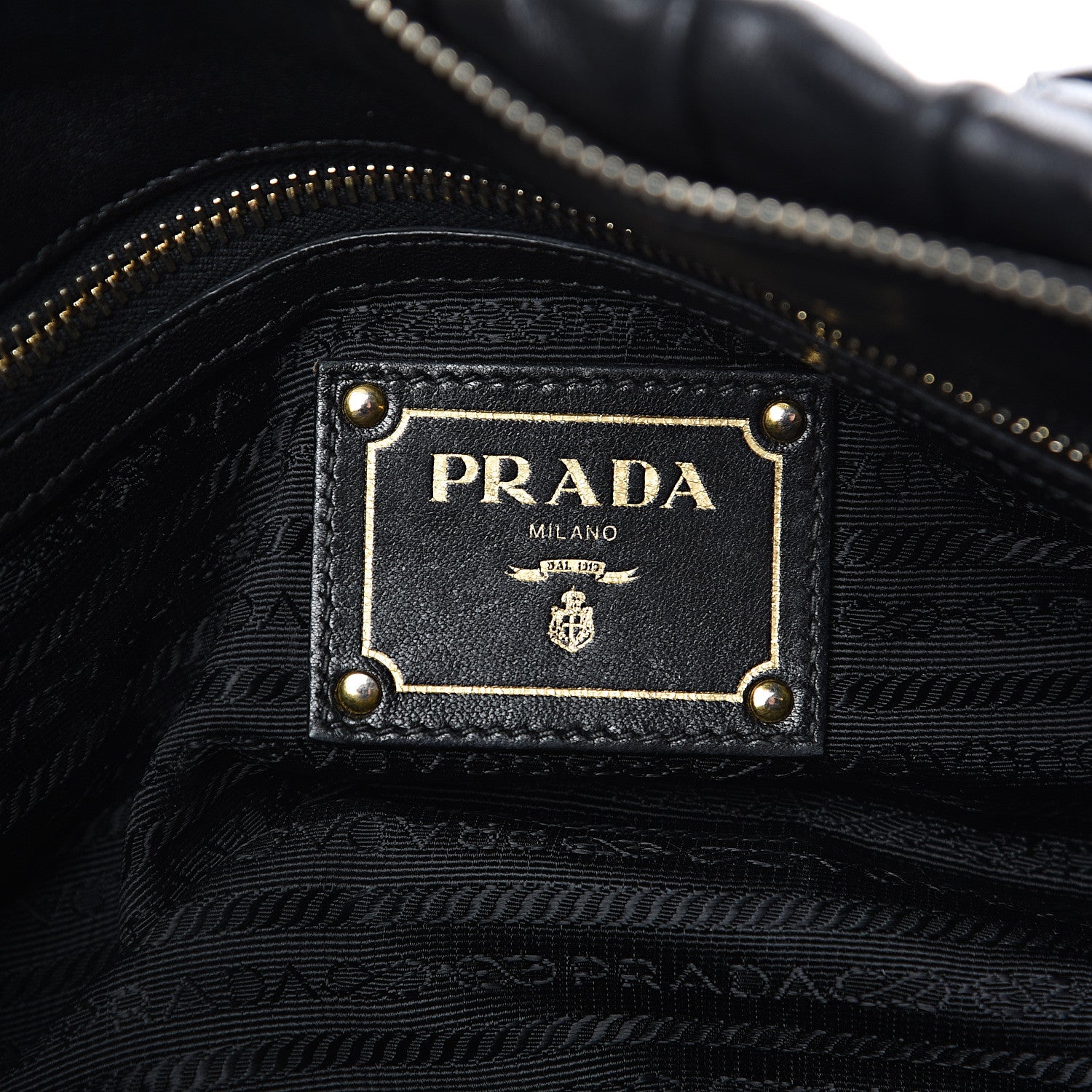 Prada Nappa Gaufre Shopping Satchel Black 5 of 13