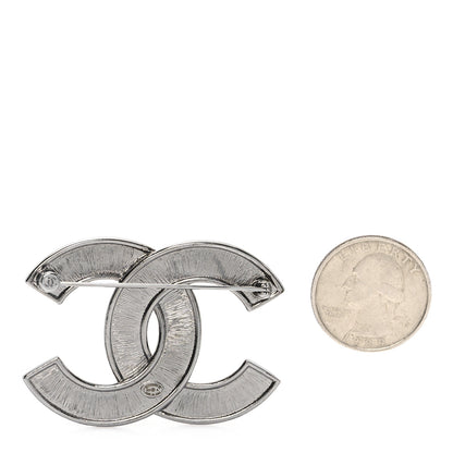 Chanel Pearl Crystal CC Brooch Silver 2 of 4