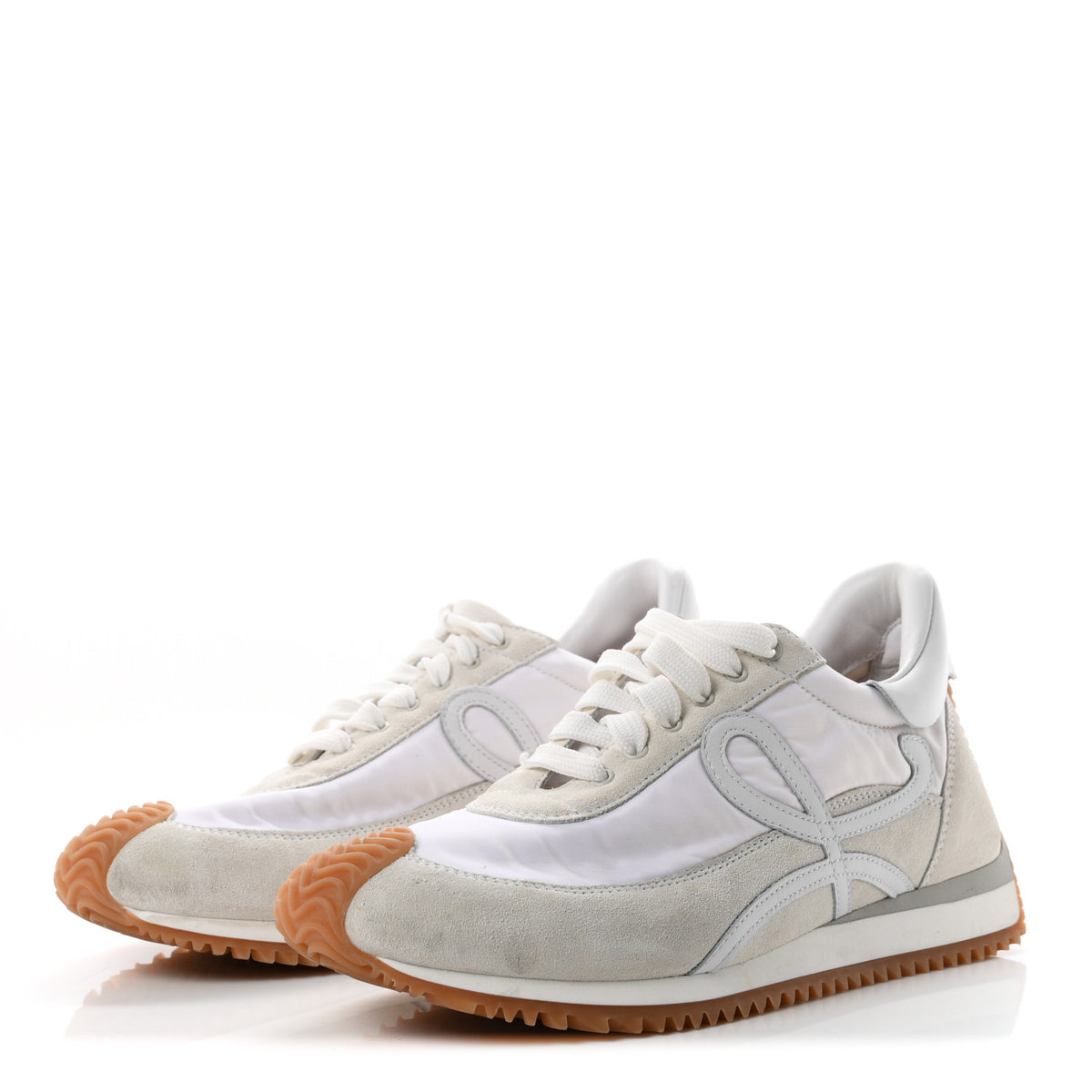 Nylon Suede Flow Retro Runner Sneakers 38 White