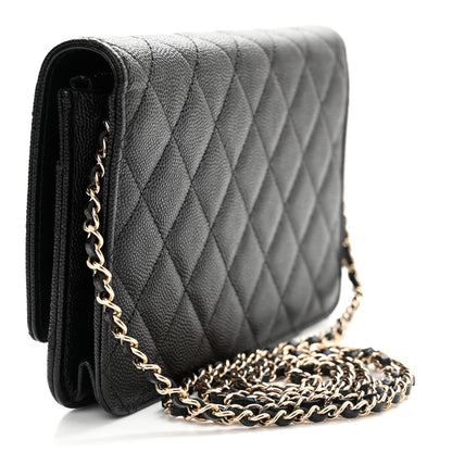 Chanel Caviar Quilted Golden Class Wallet On Chain WOC Black 3 of 12