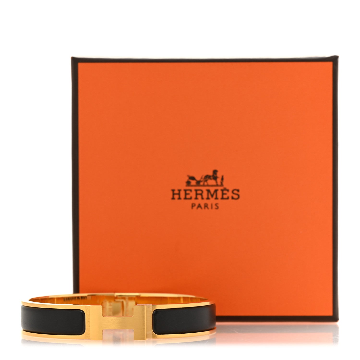 Hermes Matte Enamel Narrow Clic Clac HH Bracelet T5 Black 5 of 5