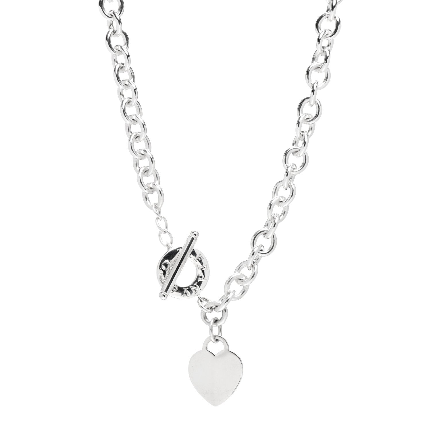 Tiffany Sterling Silver Heart Tag Toggle Necklace 1 of 4