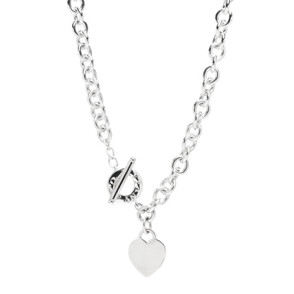 Tiffany Sterling Silver Heart Tag Toggle Necklace 1 of 4