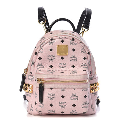 MCM Visetos Side Stud X-Mini Stark Backpack Pink 1 of 11