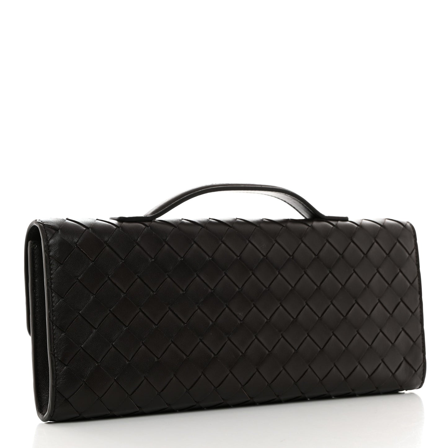 Nappa Intrecciato Long Andiamo Top Handle Clutch Fondant