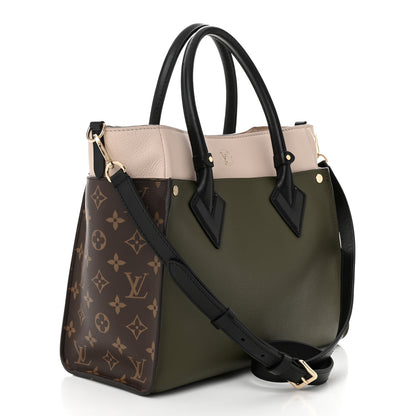 Louis Vuitton Calfskin Monogram On My Side MM Laurier Green Toffee Latte Beige 3 of 9