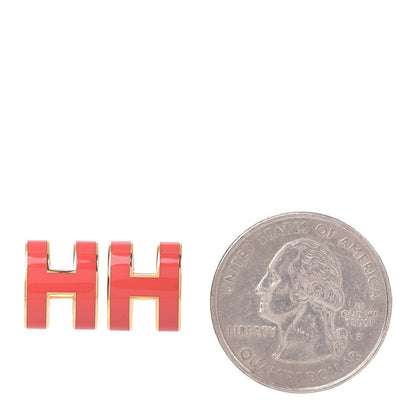 Hermes Gold Lacquered Pop H Earrings 2 of 6