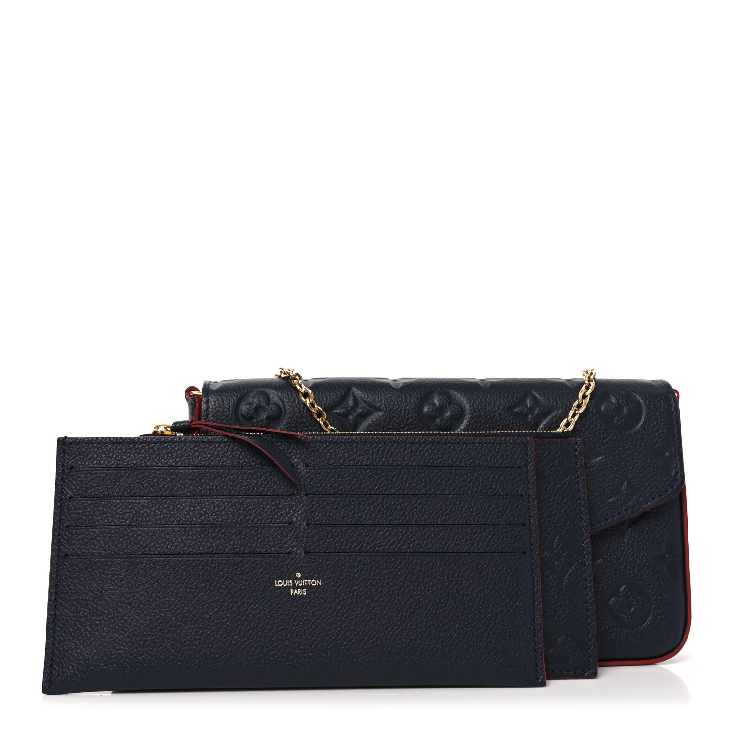 Louis Vuitton Empreinte Pochette Felicie Chain Wallet Marine Rouge 2 of 11