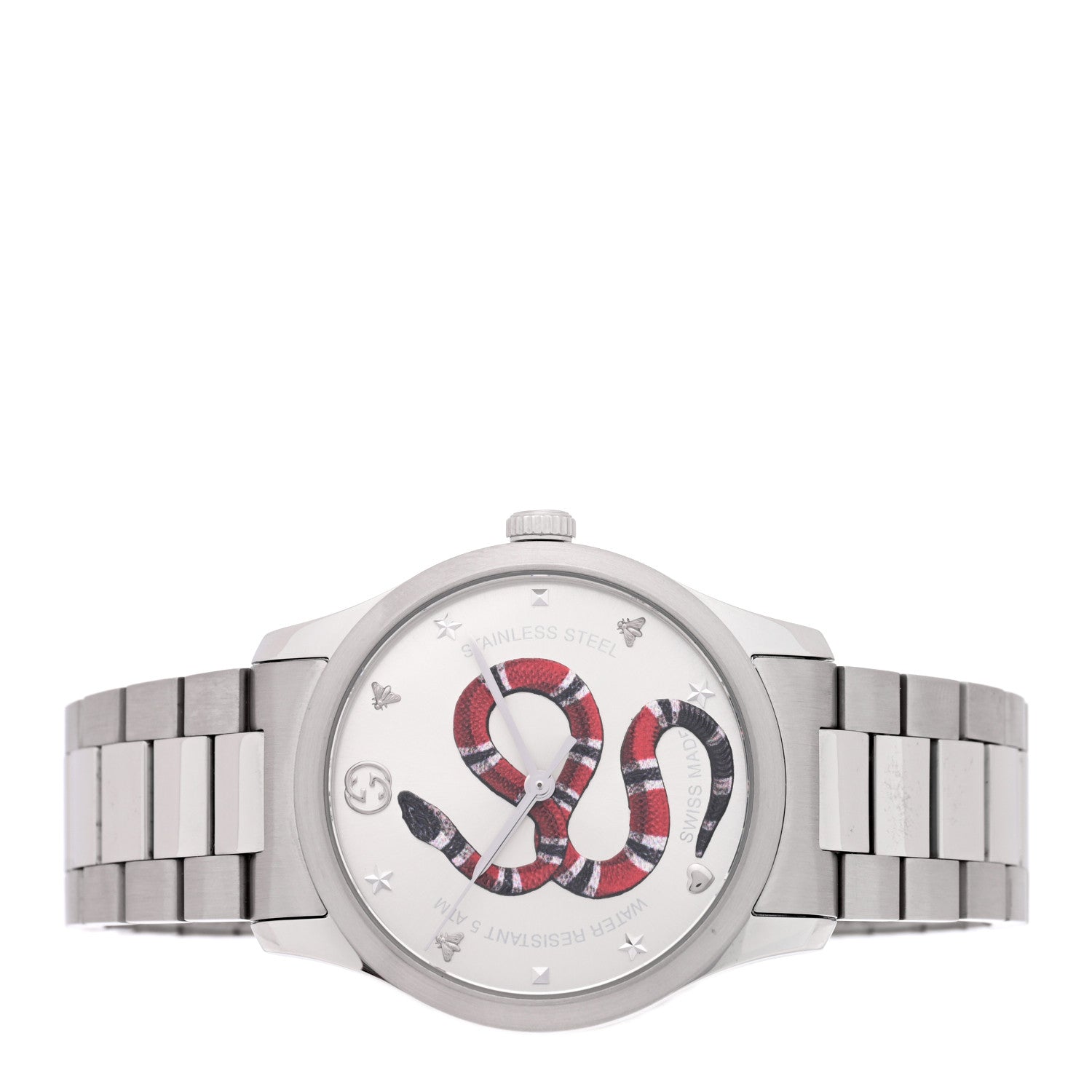 Gucci Stainless Steel 38mm G-Timeless Snake Quartz Watch 2 of 5