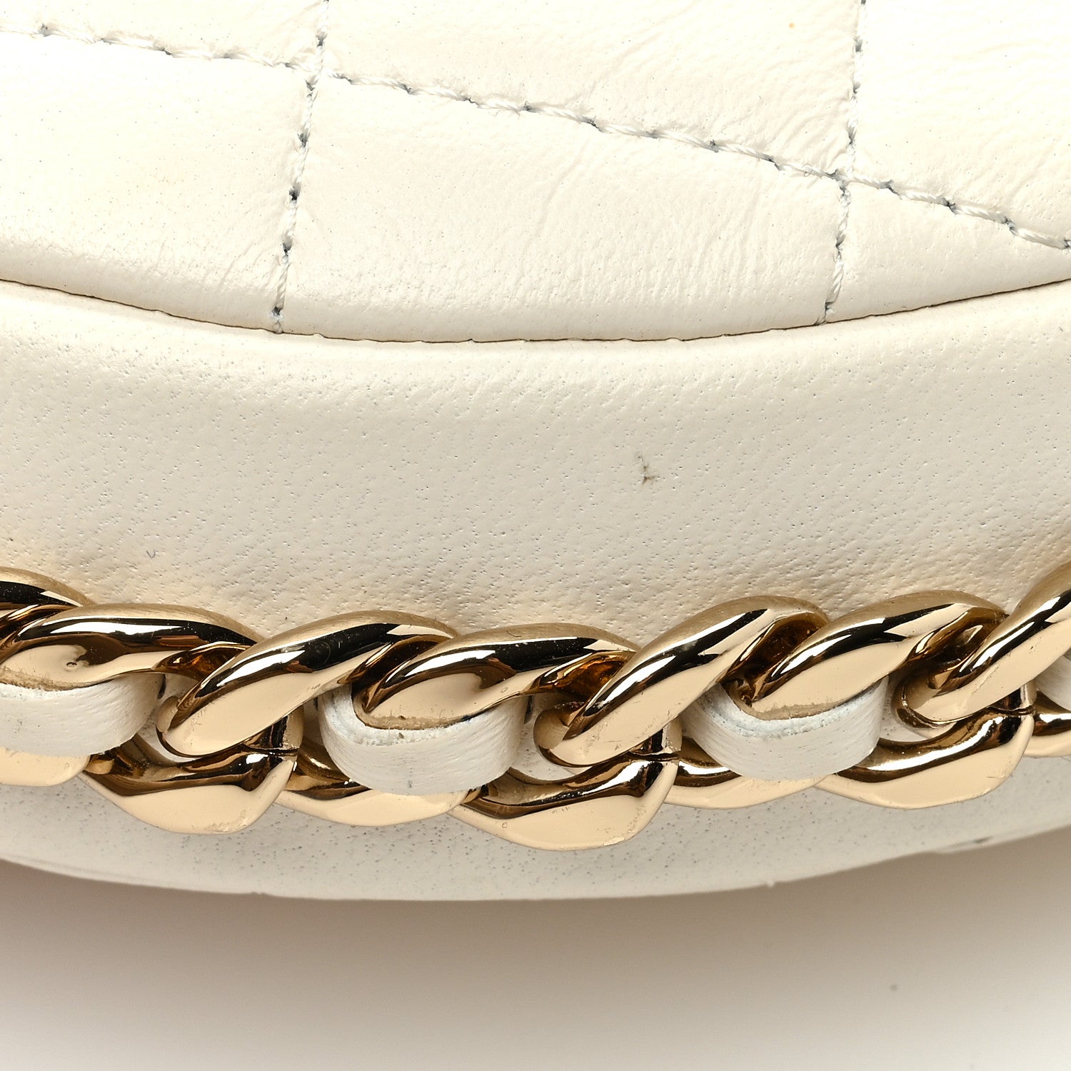Chanel Lambskin Quilted Chain Around Pouch White 12 of 13