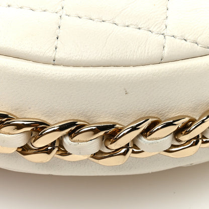 Chanel Lambskin Quilted Chain Around Pouch White 12 of 13