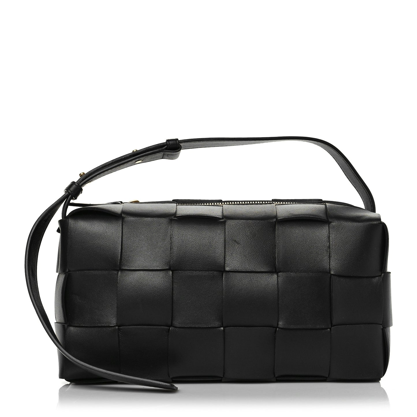 Lambskin Maxi Intrecciato Brick Cassette Bag Black