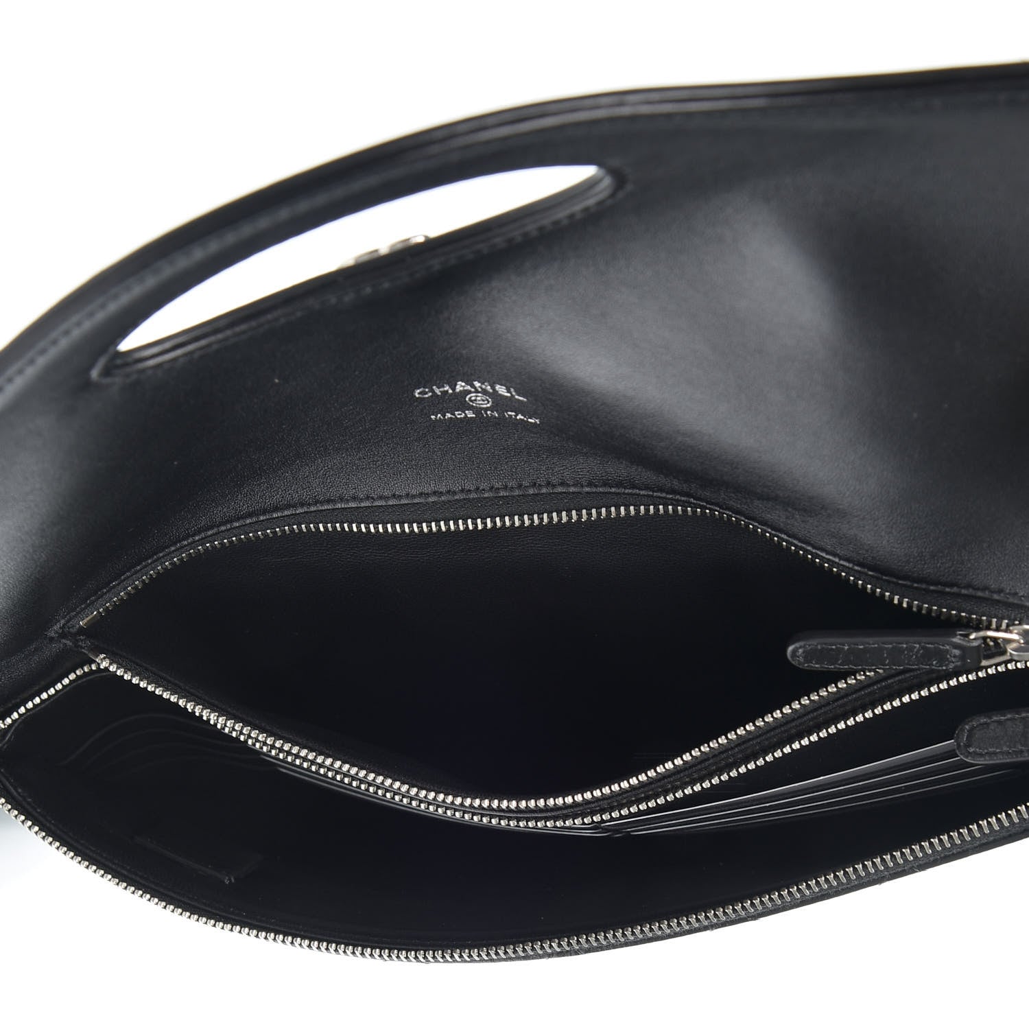 Chanel Shiny Crumpled Calfskin Large 31 Pouch Black 4 of 8