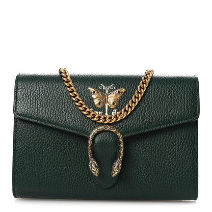 Gucci Calfskin Garden Dionysus Chain Wallet Emerald 1 of 10