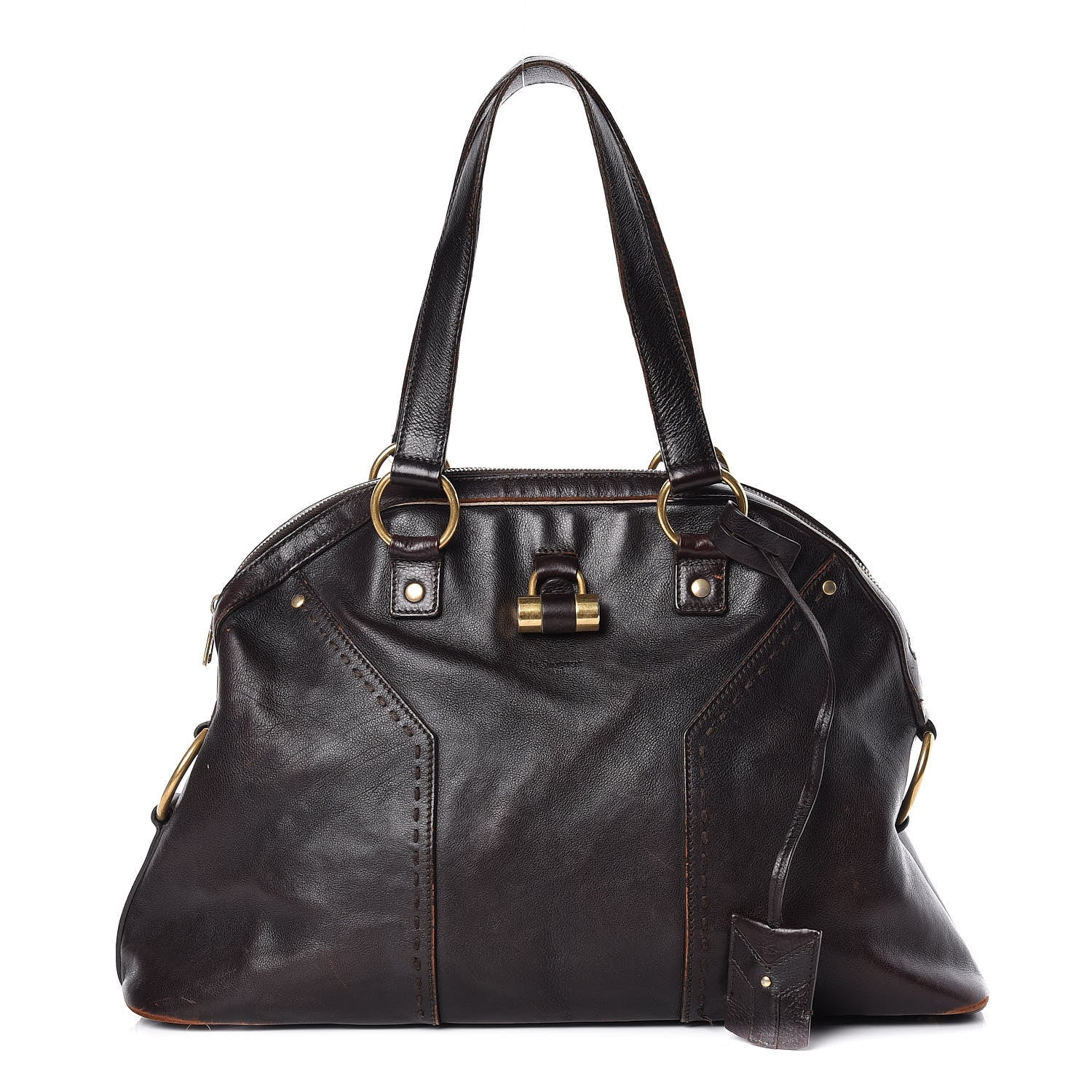 Saint Laurent Calfskin Large Muse Dark Brown 1 of 30