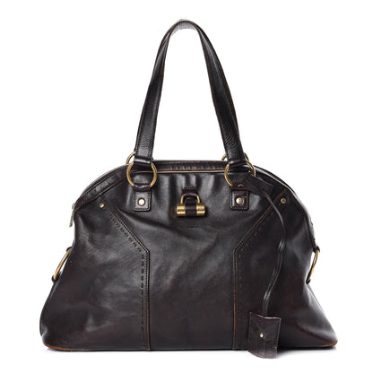 Saint Laurent Calfskin Large Muse Dark Brown 1 of 30