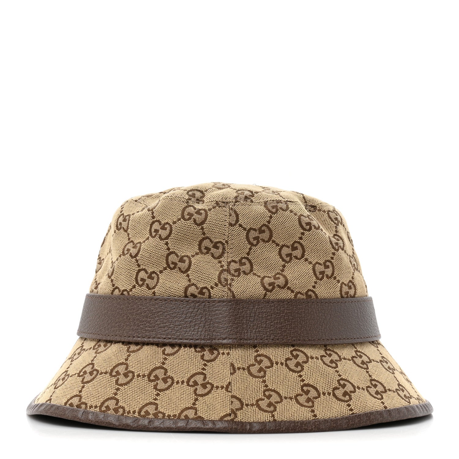 Gucci Monogram Textured Dollar Calfskin GG Jago Bucket Hat L Cacao Beige 4 of 9